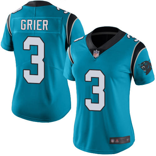 Carolina Panthers Limited Blue Women Will Grier Jersey NFL Football #3 Rush Vapor Untouchable